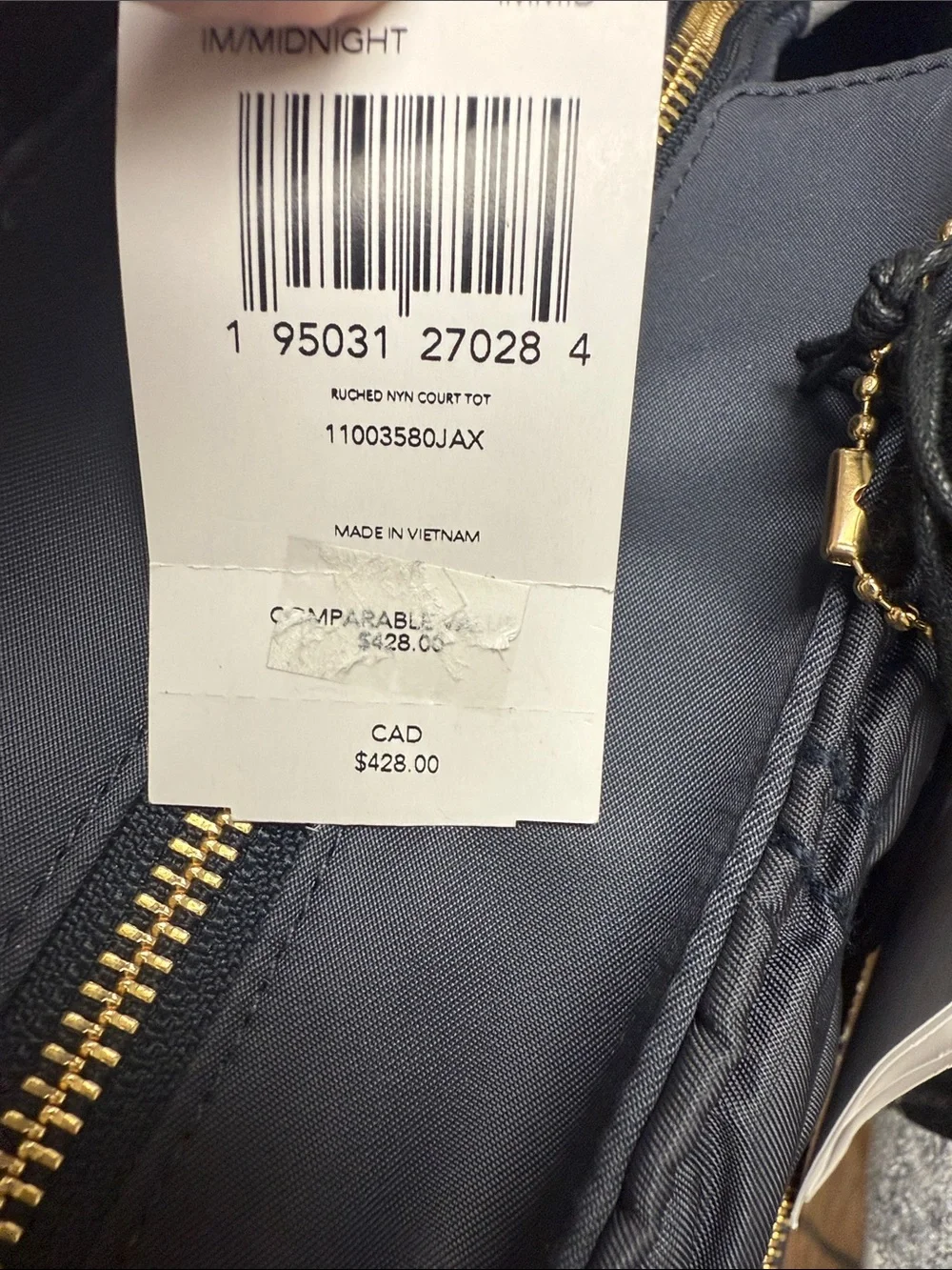 Coach Court Tote with Ruching and Leather Details. NWT